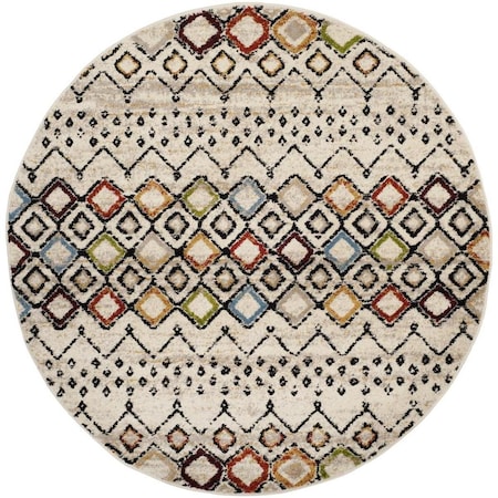 Safavieh 12 x 12 ft. Amsterdam 108K Power Loomed Round Area Rug; Ivory & Multi Color AMS108K-12R